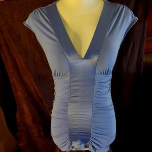 Express extra small ruched and paneled silky top